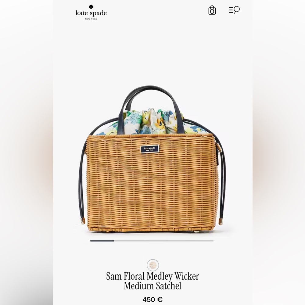 Kate Spade Sam Floral Medley Wicker Medium Satchel